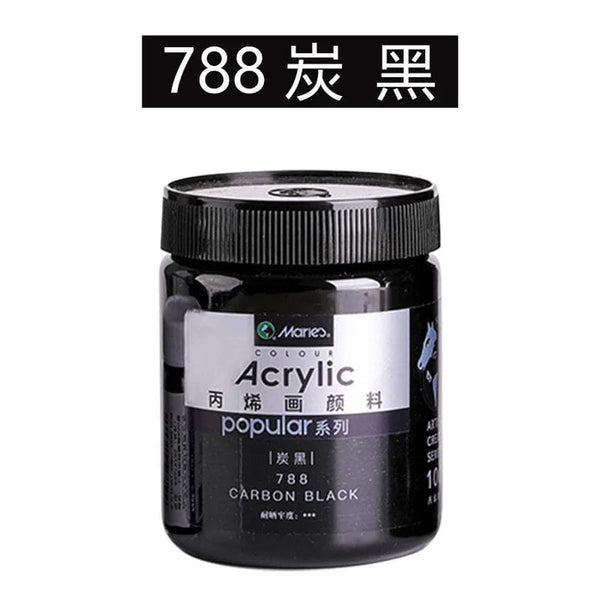 Planet Gates Carbon Black 300ml White Acrylic Paints In Large Jars for Wall Painting Without Losing Color Waterproof and Sun Protection Art Supplies