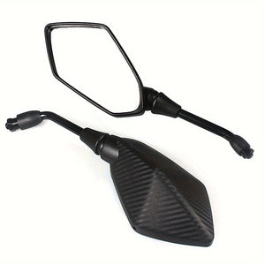 Planet Gates Carbon Fiber-10mm 2pcs Universial 10mm Motorcycle Rear View Mirrors Safety Mirrors, Motorcycle Rearview Side Mirrors ATV UTV Scooter Accessories