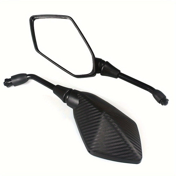 Planet Gates Carbon Fiber-10mm 2pcs Universial 10mm Motorcycle Rear View Mirrors Safety Mirrors, Motorcycle Rearview Side Mirrors ATV UTV Scooter Accessories