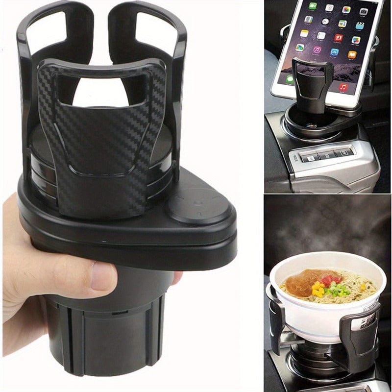 Planet Gates Carbon Fiber Black Car Cup Holder Expander For Car Adapter Adjustable Multifunctional Dual Cup Holder With Phone Holder Aromatherapy Organizer