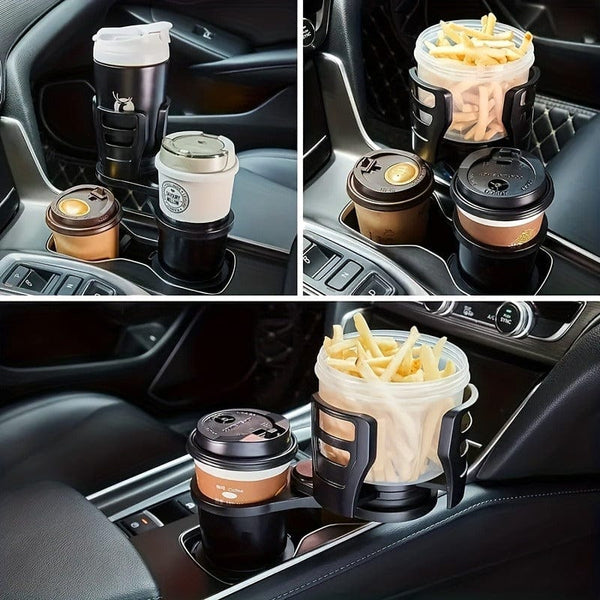 Planet Gates Carbon Fiber Black Car Cup Holder Expander For Car Adapter Adjustable Multifunctional Dual Cup Holder With Phone Holder Aromatherapy Organizer