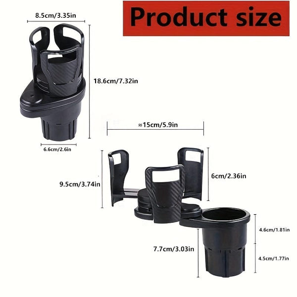 Planet Gates Carbon Fiber Black Car Cup Holder Expander for Car Adapter Adjustable Multifunctional Dual Cup Holder with Phone Holder Aromatherapy Organizer, thansgiving christmas new year gift