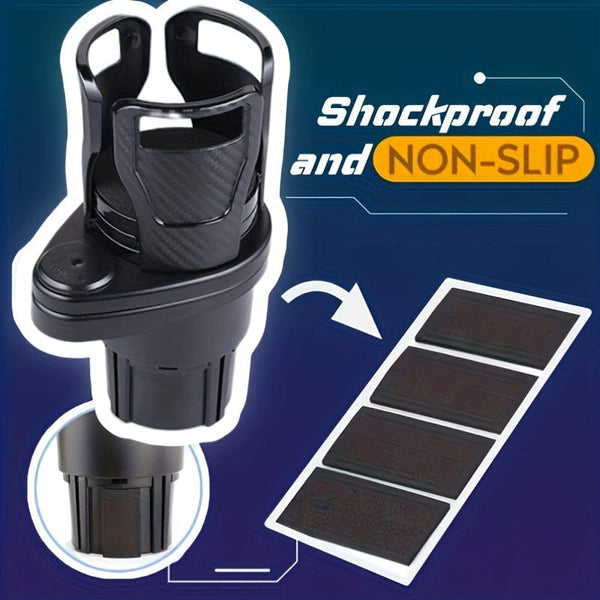 Planet Gates Carbon Fiber Black Car Cup Holder Expander for Car Adapter Adjustable Multifunctional Dual Cup Holder with Phone Holder Aromatherapy Organizer, thansgiving christmas new year gift