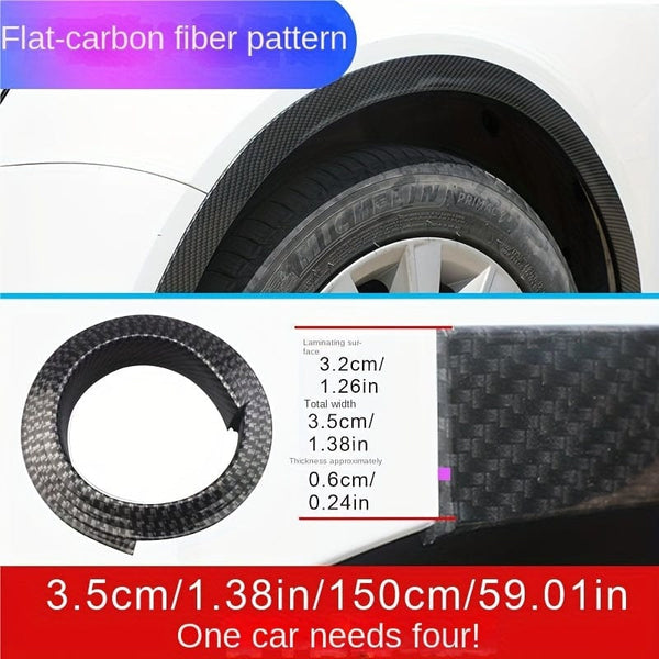 Planet Gates Carbon fiber Universal Styling Car Wheel Eyebrow Lip Protection, Wheel Arch Anti-scratch Strip, Fender Piece Anti-collision Decorative Strip