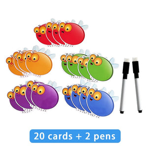 Planet Gates Cards and Pens Dry Erasable Cards, DIY Educational Learning Game for Kindergarten, Montessori Toys, Early Childhood Teaching Aids