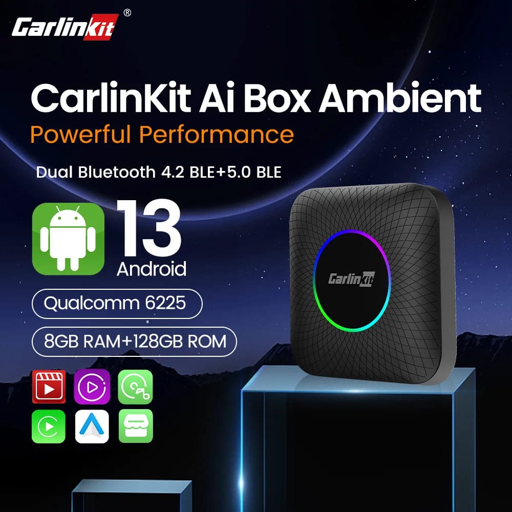 Planet Gates Carlinkit Android 13 Tv Box LED 8+128GB CarPlay Wireless Android Auto Wireless Adapter Support Youtube Netfilx IPTV Spotify GPS