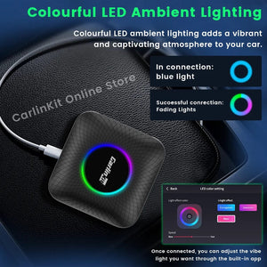 Planet Gates Carlinkit Android 13 Tv Box LED 8+128GB CarPlay Wireless Android Auto Wireless Adapter Support Youtube Netfilx IPTV Spotify GPS
