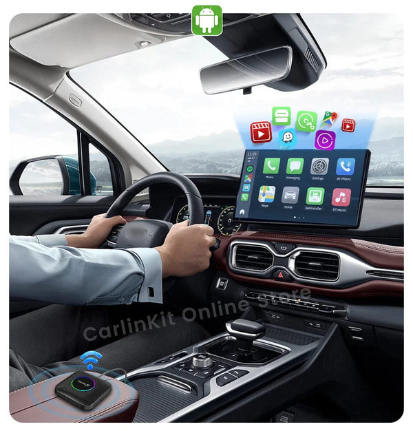 Planet Gates Carlinkit Android 13 Tv Box LED 8+128GB CarPlay Wireless Android Auto Wireless Adapter Support Youtube Netfilx IPTV Spotify GPS