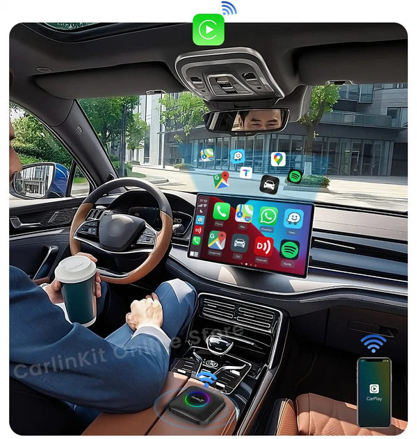 Planet Gates Carlinkit Android 13 Tv Box LED 8+128GB CarPlay Wireless Android Auto Wireless Adapter Support Youtube Netfilx IPTV Spotify GPS