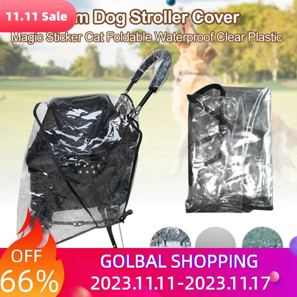 Planet Gates Carrier Accessories Protection Windproof Portable Dog Stroller Cover Pet Warm Outdoor Travel Foldable Waterproof Clear Plastic