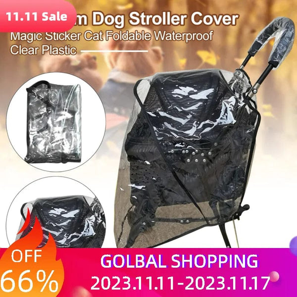 Planet Gates Carrier Accessories Protection Windproof Portable Dog Stroller Cover Pet Warm Outdoor Travel Foldable Waterproof Clear Plastic