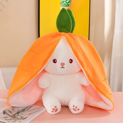 Planet Gates Carrot / 35cm 35-75cm Transformed Strawberry Rabbit Doll Plush Toy Little White Rabbit Doll Carrot Rabbit Sleeping Pillow Doll Gift