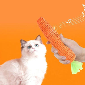 Planet Gates Carrot Pet Cat Toy Paper Rope Chew Toys Built-in Bell Small Animals Cute Pet Biting Toys Cute Pet Interactive Cat Toys Plaything