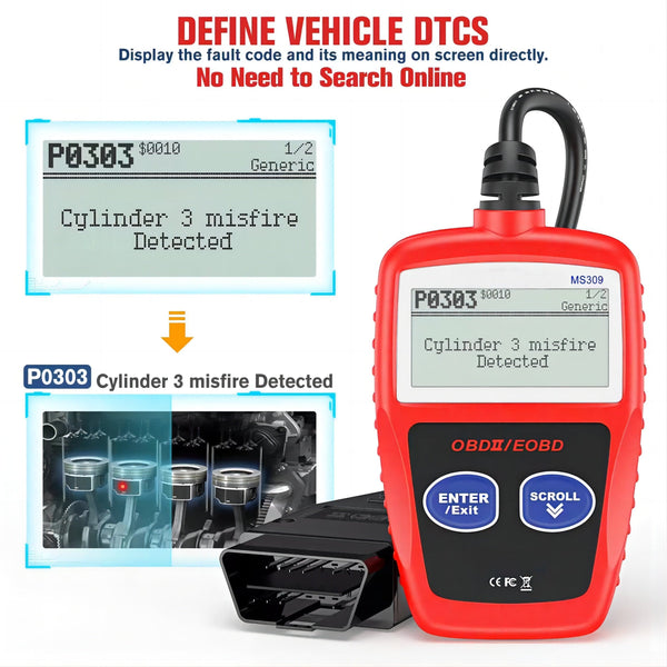 Planet Gates cars diagnostic tool the upgraded version of ms309 obd2 obdii eobd fault code reader scanner tool