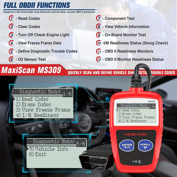 Planet Gates cars diagnostic tool the upgraded version of ms309 obd2 obdii eobd fault code reader scanner tool