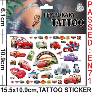 Planet Gates Cars Lightning Mcqueen Tattoo Stickers Temporary Tattoos for Kid Birthday Party Supplies Favors Cute Tattoos Stickers Decoration
