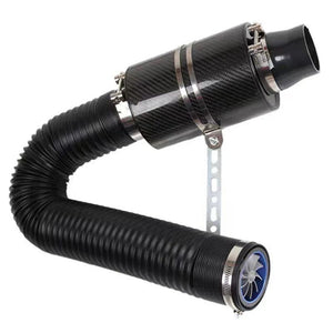 Planet Gates carton 1 Set Universal Car 3 inch Carbon Fibre Cold Air Filter Feed Enclosed Intake Induction Pipe Hose Kit Universal