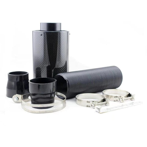 Planet Gates carton 1 Set Universal Car 3 inch Carbon Fibre Cold Air Filter Feed Enclosed Intake Induction Pipe Hose Kit Universal