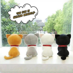 Planet Gates Cartoon Cat Plush Doll Cute Stuffed Kitten Rag Toy Elastic Soft Sofa Cushion Bedside Gift For Kids Girls 24cm