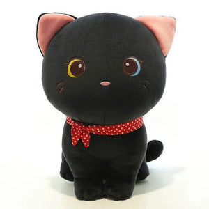 Planet Gates Cartoon Cat Plush Doll Cute Stuffed Kitten Rag Toy Elastic Soft Sofa Cushion Bedside Gift For Kids Girls 24cm