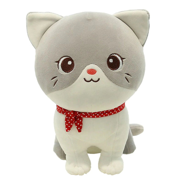 Planet Gates Cartoon Cat Plush Doll Cute Stuffed Kitten Rag Toy Elastic Soft Sofa Cushion Bedside Gift For Kids Girls 24cm