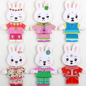 Planet Gates Cartoon Change Clothes Kids Early Educational Wooden Toy Jigsaw Puzzle Bear Dressing Game Montessori Baby Toys For Children Gift