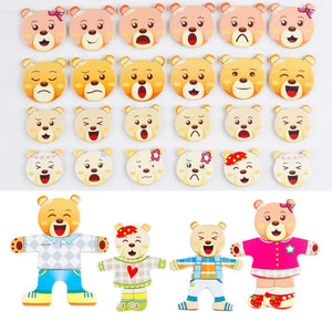 Planet Gates Cartoon Change Clothes Kids Early Educational Wooden Toy Jigsaw Puzzle Bear Dressing Game Montessori Baby Toys For Children Gift