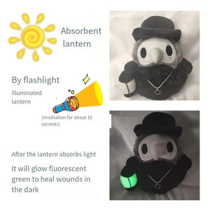 Planet Gates Cartoon Character Bird Mouth Doctor Plush Doll, Crow Nurse Luminous Doll Light-emitting Doll