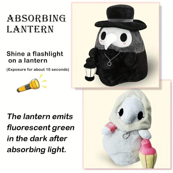 Planet Gates Cartoon Character Bird Mouth Doctor Plush Doll, Crow Nurse Luminous Doll Light-emitting Doll