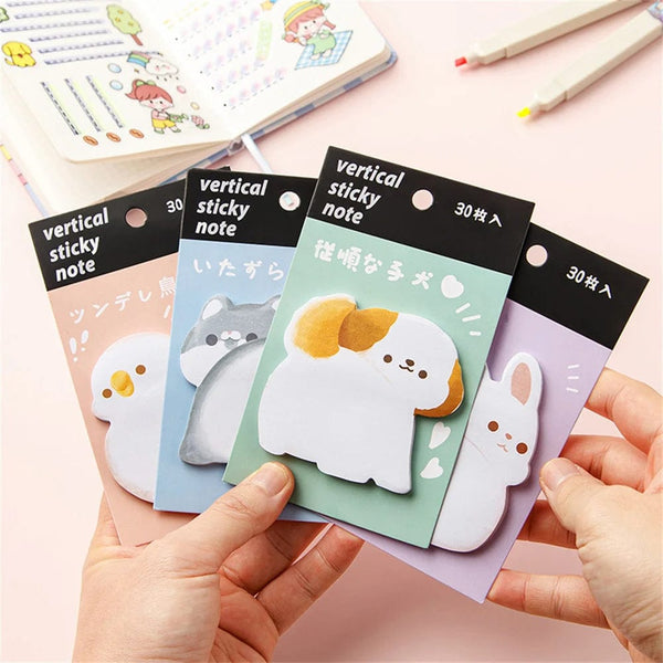 Planet Gates Cartoon Cute Cat Dog Sticky Notes Rabbit Bird Colorful Memo Pad Creative Sticker Face N Times Stickers School Stationery Gift