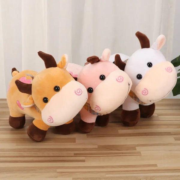 Planet Gates Cartoon Cute Cow Plush Toy Soft Animal Cattle Plush Toy Kawaii For Girls Cotton Animal Plush Doll Filled Home Decoration