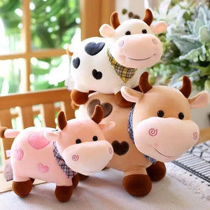 Planet Gates Cartoon Cute Cow Plush Toy Soft Animal Cattle Plush Toy Kawaii For Girls Cotton Animal Plush Doll Filled Home Decoration