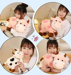 Planet Gates Cartoon Cute Cow Plush Toy Soft Animal Cattle Plush Toy Kawaii For Girls Cotton Animal Plush Doll Filled Home Decoration