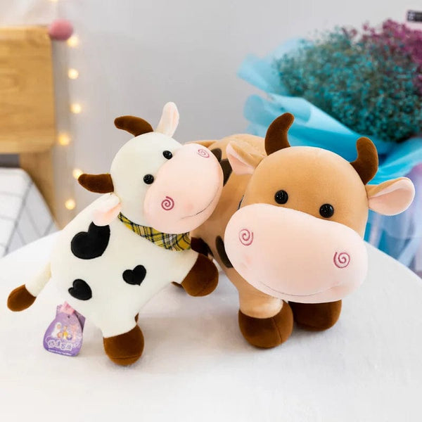 Planet Gates Cartoon Cute Cow Plush Toy Soft Animal Cattle Plush Toy Kawaii For Girls Cotton Animal Plush Doll Filled Home Decoration