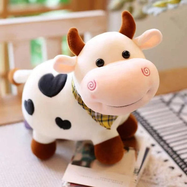Planet Gates Cartoon Cute Cow Plush Toy Soft Animal Cattle Plush Toy Kawaii For Girls Cotton Animal Plush Doll Filled Home Decoration