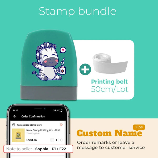 Planet Gates Cartoon Dinosaur Custom Name Stamp For Clothing Personalise For Student Clothes Chapter Children's   Kawaii Name Sticker gift