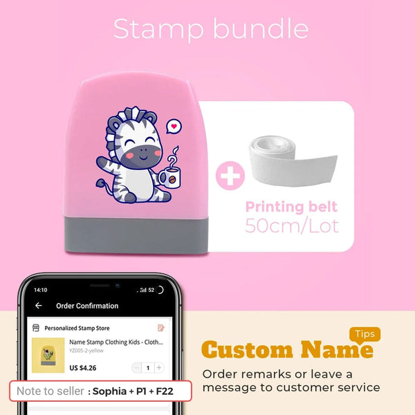 Planet Gates Cartoon Dinosaur Custom Name Stamp For Clothing Personalise For Student Clothes Chapter Children's   Kawaii Name Sticker gift