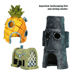 Planet Gates Cartoon Fish Tank Decor Figures Ornaments Simulation Resin Pineapple House Fish Tank Decoration Landscaping Aquarium Accessories