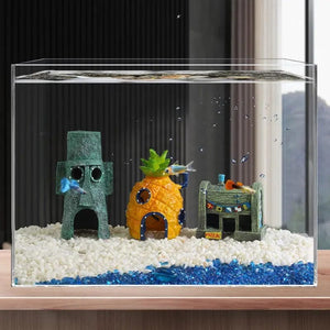 Planet Gates Cartoon Fish Tank Decor Figures Ornaments Simulation Resin Pineapple House Fish Tank Decoration Landscaping Aquarium Accessories