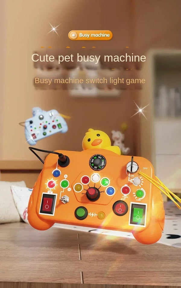 Planet Gates Cartoon Montessori Busy Board Sensory Toys with LED Light Switch Control Board Travel Activities Children Game for 2-4 Years Old