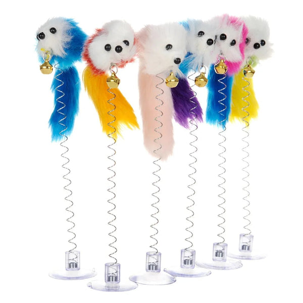Planet Gates Cartoon Pet Cat Toy Stick Feather Rod Mouse Toy with Mini Bell Cat Catcher Teaser Interactive Cat Toy Kitten игрушки для кошек