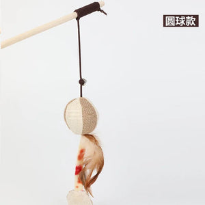 Planet Gates Cartoon Pet Cat Toy Stick Feather Rod Mouse Toy with Mini Bell Cat Catcher Teaser Interactive Cat Toy Kitten игрушки для кошек