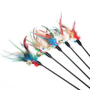 Planet Gates Cartoon Pet Cat Toy Stick Feather Rod Mouse Toy with Mini Bell Cat Catcher Teaser Interactive Cat Toy Kitten игрушки для кошек