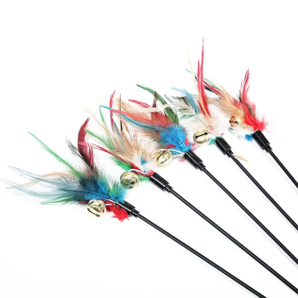 Planet Gates Cartoon Pet Cat Toy Stick Feather Rod Mouse Toy with Mini Bell Cat Catcher Teaser Interactive Cat Toy Kitten игрушки для кошек