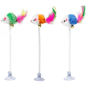 Planet Gates Cartoon Pet Cat Toy Stick Feather Rod Mouse Toy with Mini Bell Cat Catcher Teaser Interactive Cat Toy Kitten игрушки для кошек