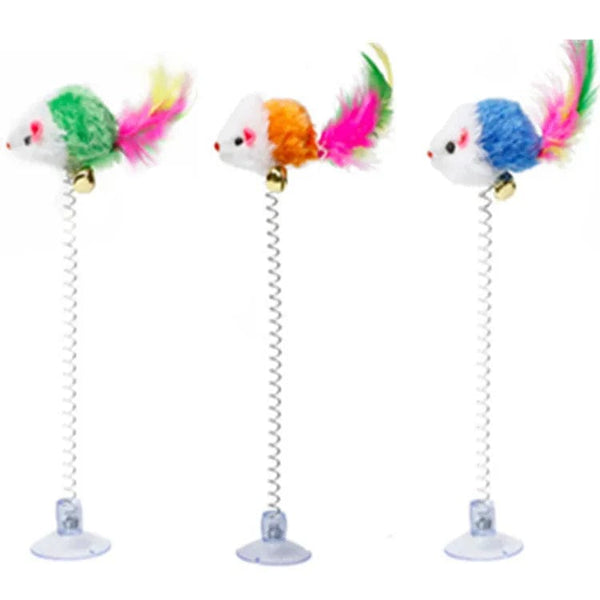 Planet Gates Cartoon Pet Cat Toy Stick Feather Rod Mouse Toy with Mini Bell Cat Catcher Teaser Interactive Cat Toy Kitten игрушки для кошек