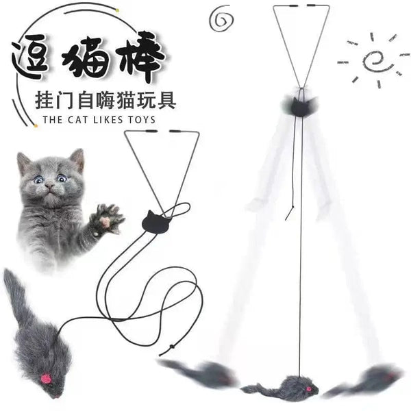 Planet Gates Cartoon Pet Cat Toy Stick Feather Rod Mouse Toy with Mini Bell Cat Catcher Teaser Interactive Cat Toy Kitten игрушки для кошек