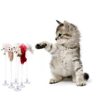 Planet Gates Cartoon Pet Cat Toy Stick Feather Rod Mouse Toy with Mini Bell Cat Catcher Teaser Interactive Cat Toy Kitten игрушки для кошек