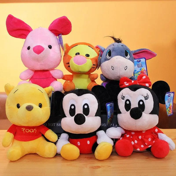 Planet Gates Cartoon Plush Pin Winnie The Pooh Mickey Minnie Tigger Piggy Short Stuffed Animal Doll Doll Toy Children's Holiday Gift