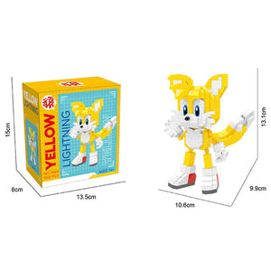 Planet Gates Cartoon Sonic Building Blocks Action Figure Cartoon Sonic Toy Bricks Assemble Educational Kid Toys Birthday Gift